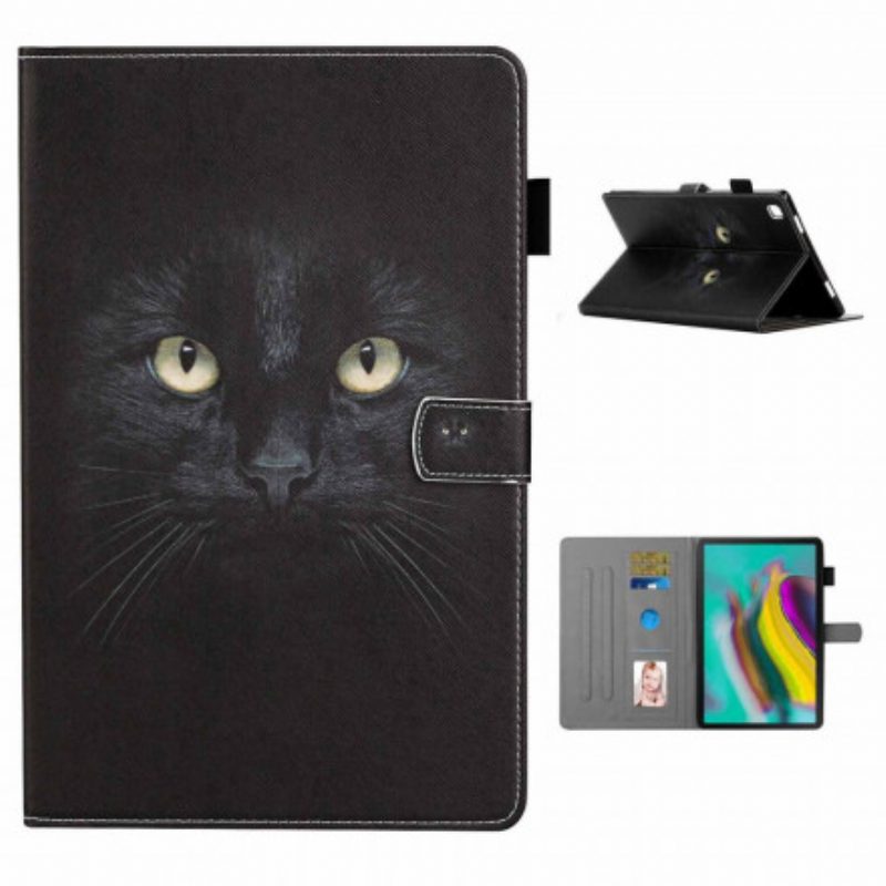 Custodia in pelle Samsung Galaxy Tab A7 (2020) Occhi Di Gatto Nero