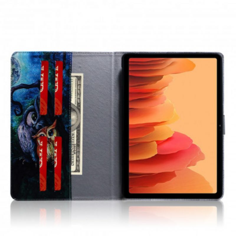 Custodia in pelle Samsung Galaxy Tab A7 (2020) Pittura Gufi