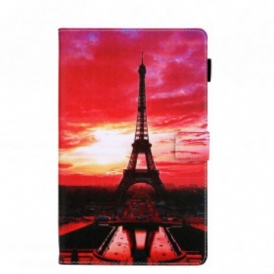 Custodia in pelle Samsung Galaxy Tab A7 (2020) Torre Eiffel Al Tramonto