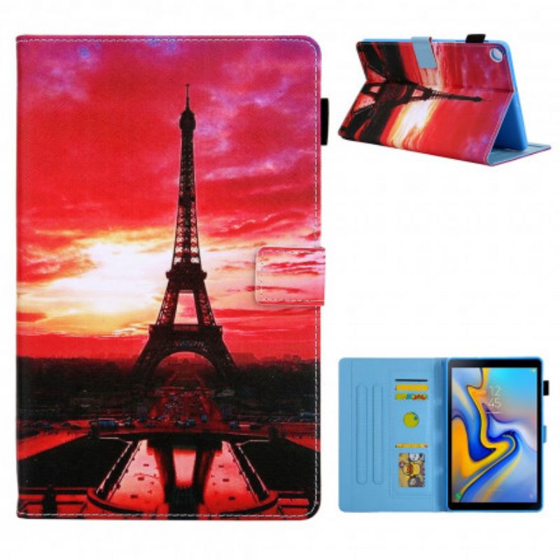 Custodia in pelle Samsung Galaxy Tab A7 (2020) Torre Eiffel Al Tramonto