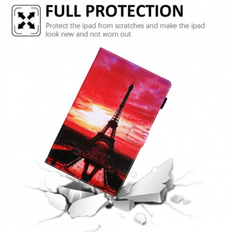 Custodia in pelle Samsung Galaxy Tab A7 (2020) Torre Eiffel Al Tramonto