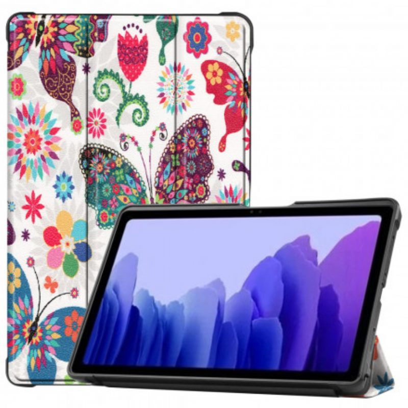 Custodia Samsung Galaxy Tab A7 (2020) Farfalle E Fiori Migliorati