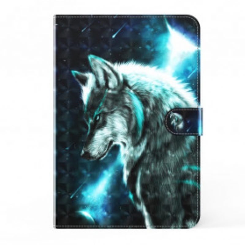 Folio Cover Samsung Galaxy Tab A7 (2020) Lupo Selvaggio Del Punto Luminoso