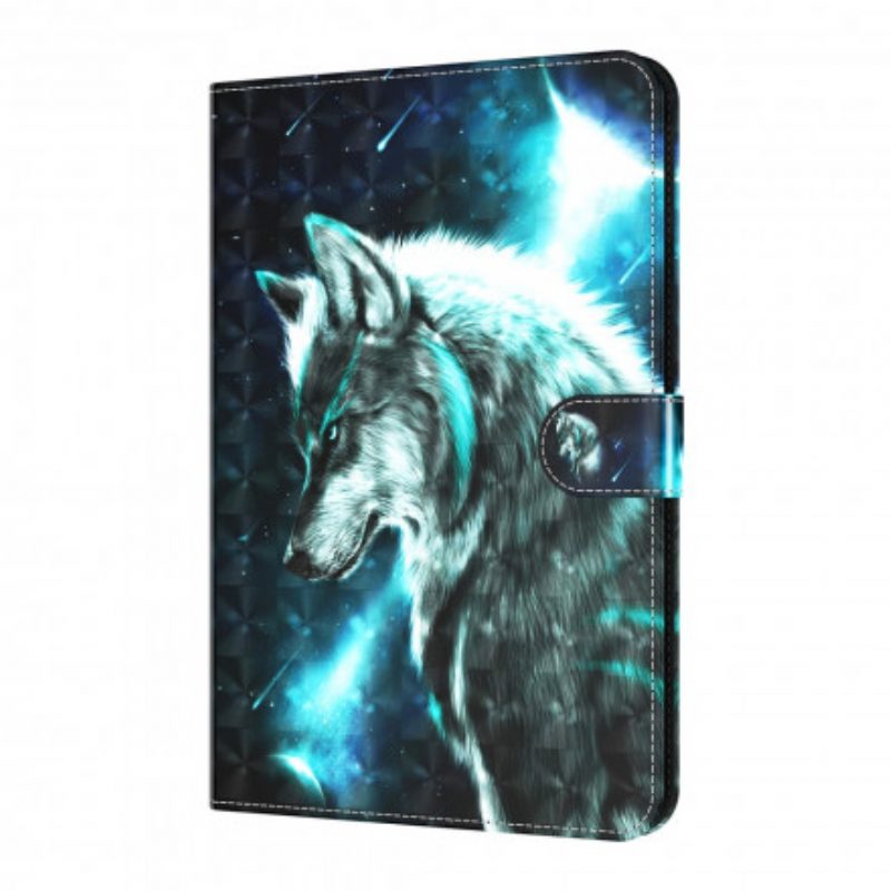 Folio Cover Samsung Galaxy Tab A7 (2020) Lupo Selvaggio Del Punto Luminoso