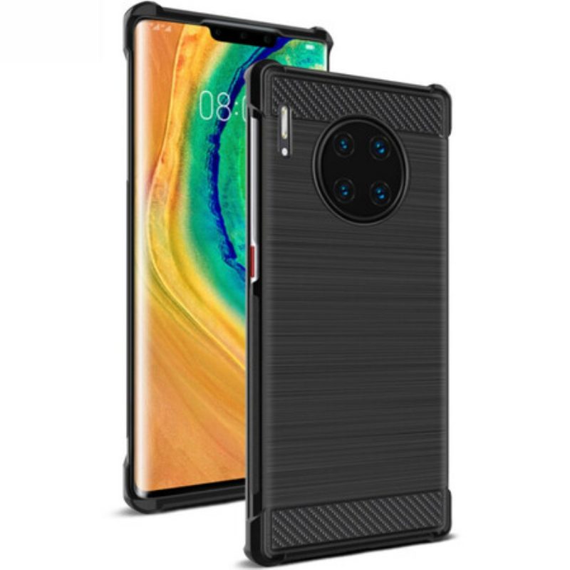 Cover Huawei Mate 30 Pro Imak Serie Vega Fibra Di Carbonio Spazzolato