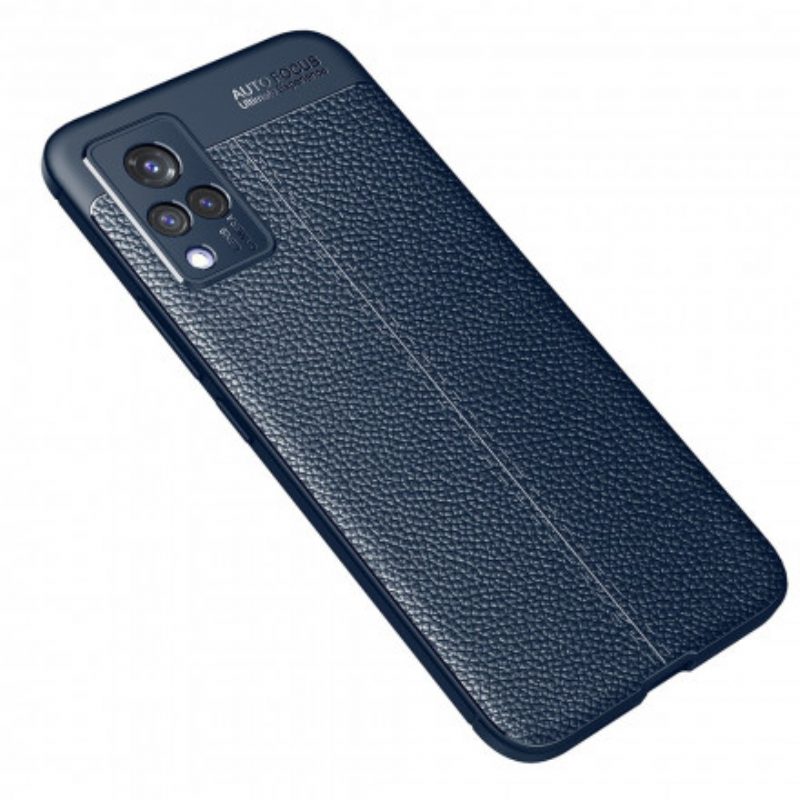 Cover Vivo V21 5G Doppia Linea Litchi Effetto Pelle