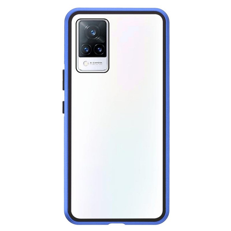 Cover Vivo V21 5G Due Lati In Vetro Temperato Magnetico E Metallo