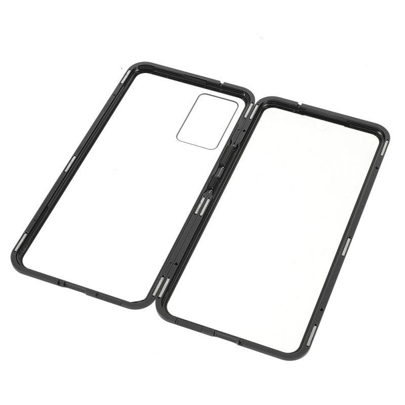 Cover Vivo V21 5G Due Lati In Vetro Temperato Magnetico E Metallo