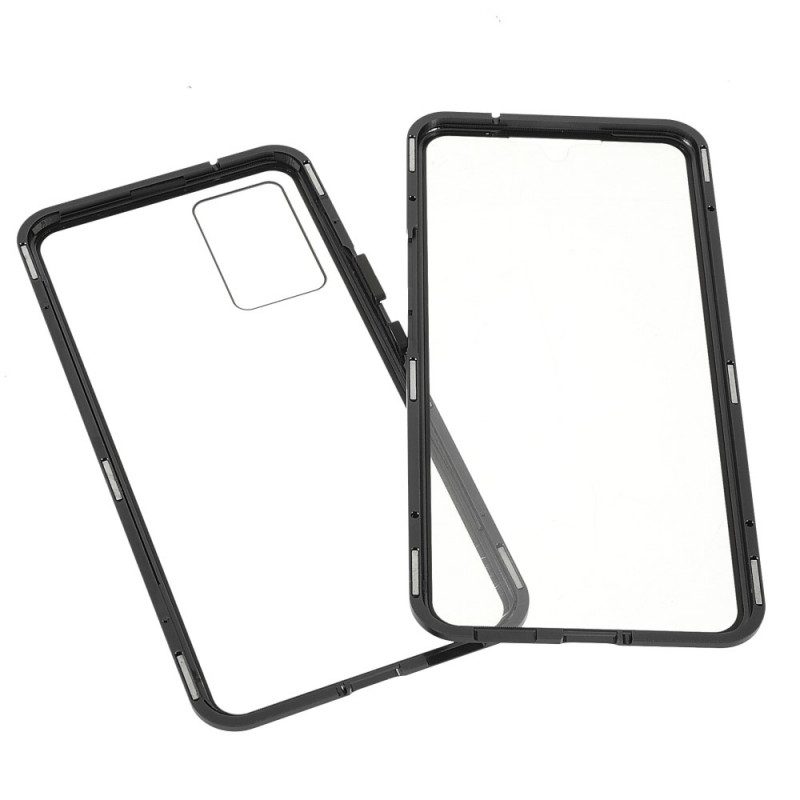 Cover Vivo V21 5G Due Lati In Vetro Temperato Magnetico E Metallo