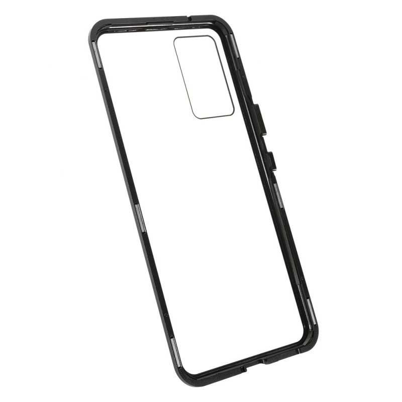 Cover Vivo V21 5G Due Lati In Vetro Temperato Magnetico E Metallo