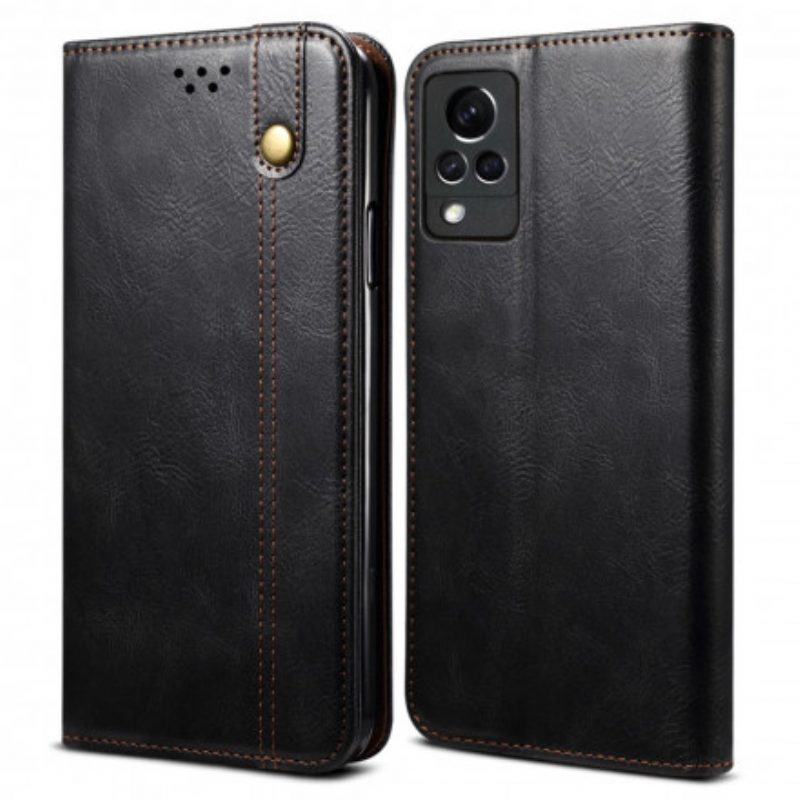 Folio Cover Vivo V21 5G Custodia in pelle Ecopelle Cerata