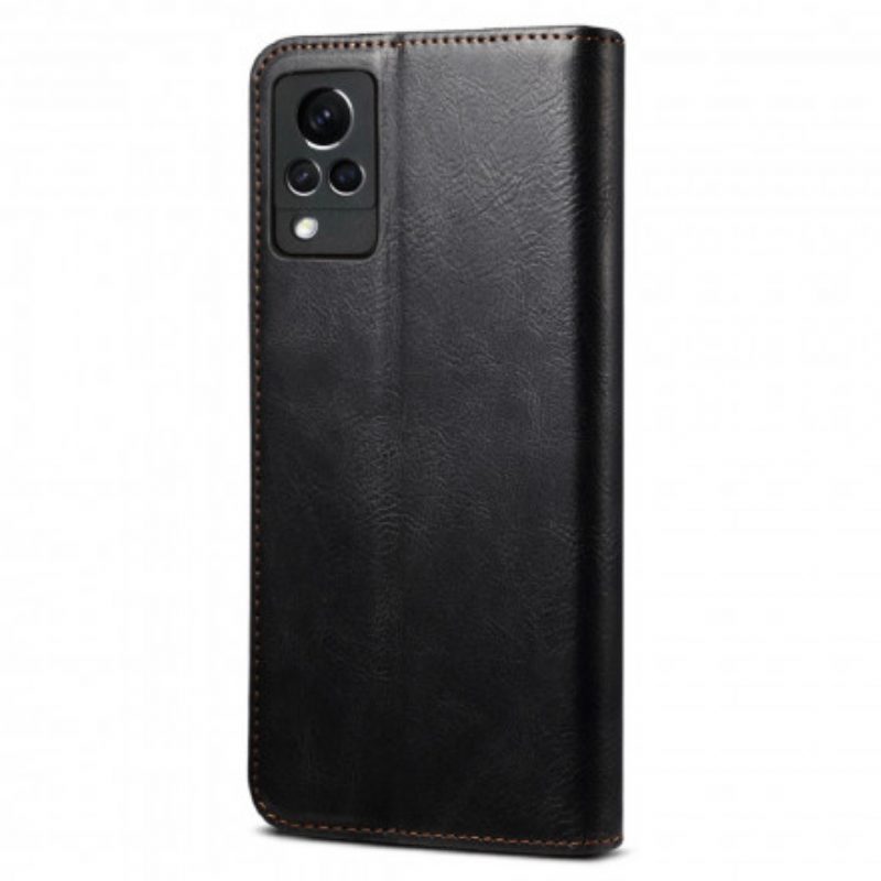 Folio Cover Vivo V21 5G Custodia in pelle Ecopelle Cerata