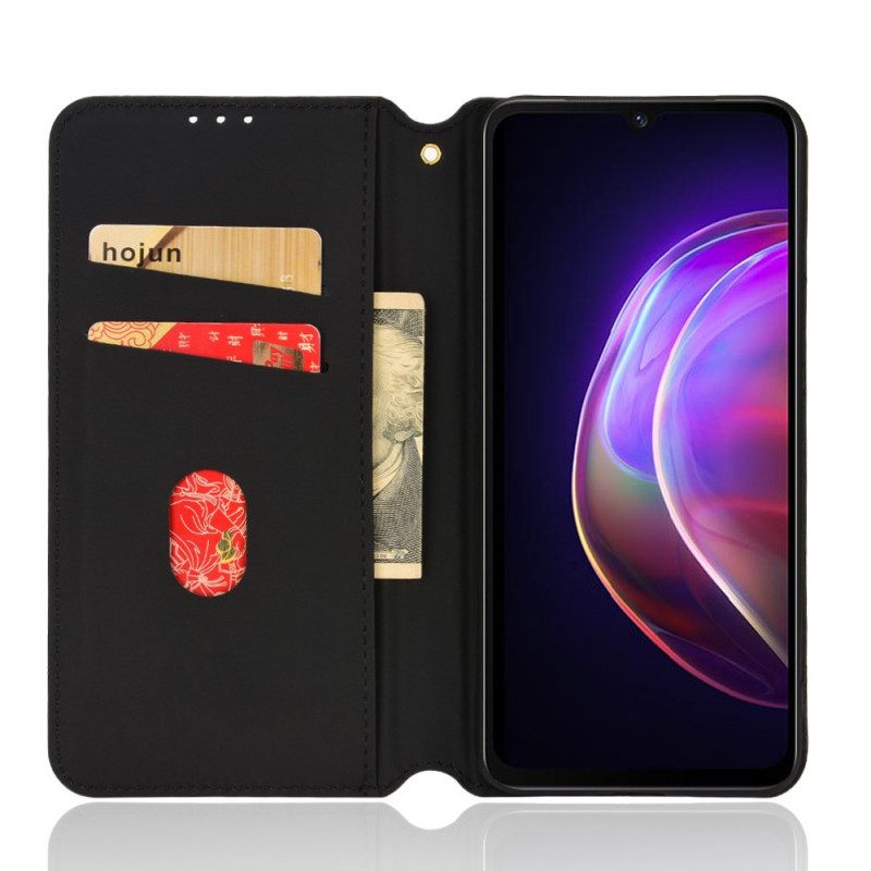 Folio Cover Vivo V21 5G Custodia in pelle Effetto Pelle Diamante