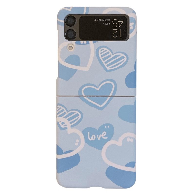 Folio Cover Samsung Galaxy Z Flip 4 Custodia in pelle Amo I Fiori