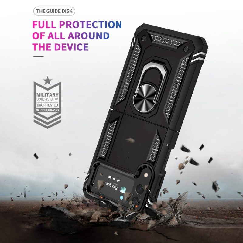 Folio Cover Samsung Galaxy Z Flip 4 Custodia in pelle Anello Premium