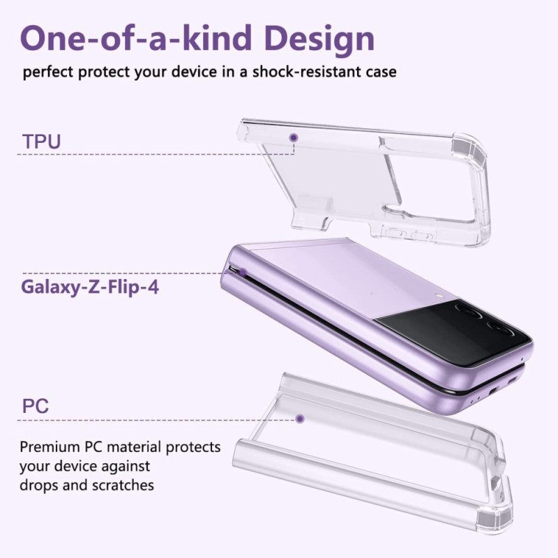 Folio Cover Samsung Galaxy Z Flip 4 Custodia in pelle Angoli Rinforzati Senza Cuciture