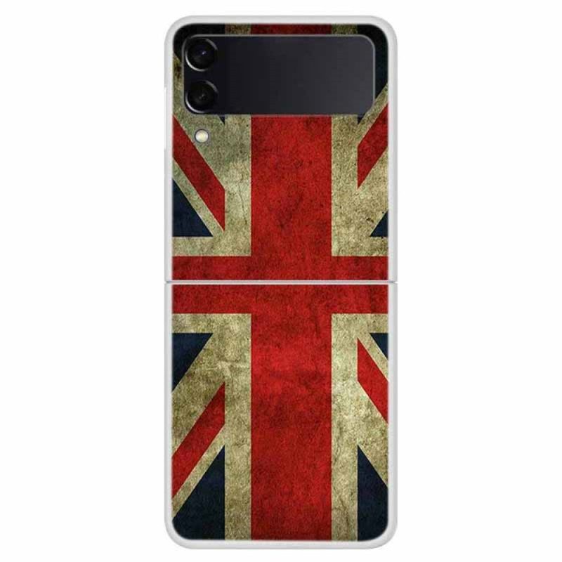 Folio Cover Samsung Galaxy Z Flip 4 Custodia in pelle Bandiera Inglese