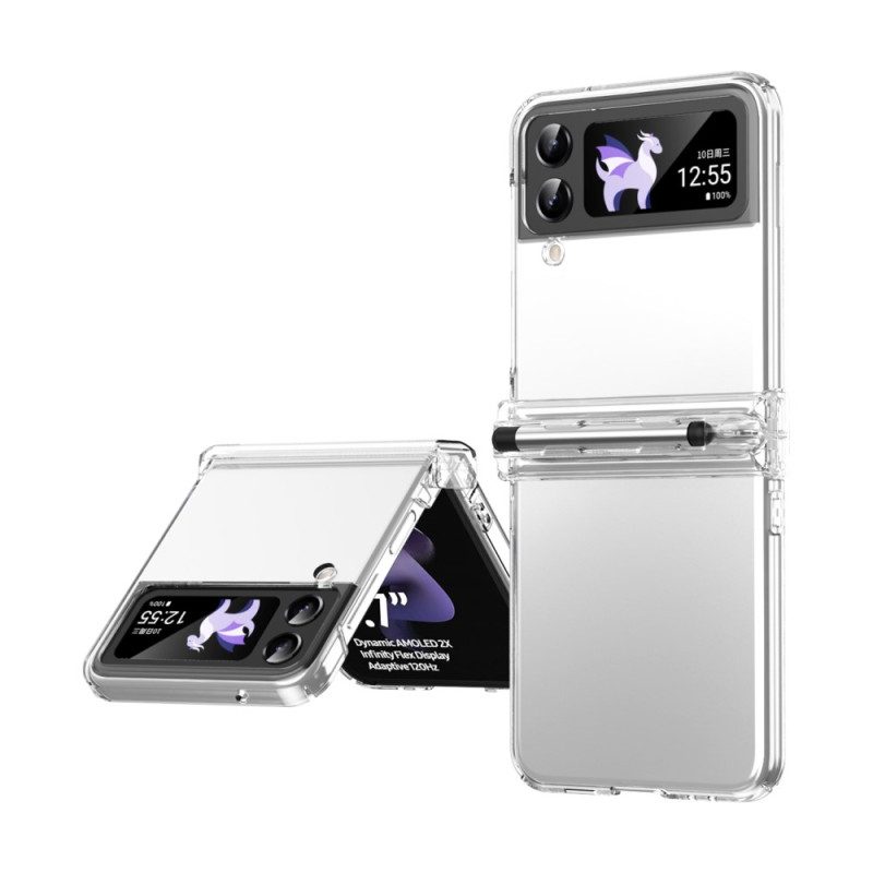 Folio Cover Samsung Galaxy Z Flip 4 Custodia in pelle Classico Con Stilo