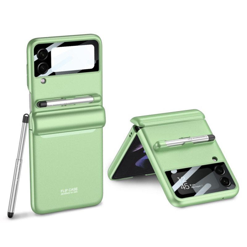 Folio Cover Samsung Galaxy Z Flip 4 Custodia in pelle Con Lo Stilo Gkk