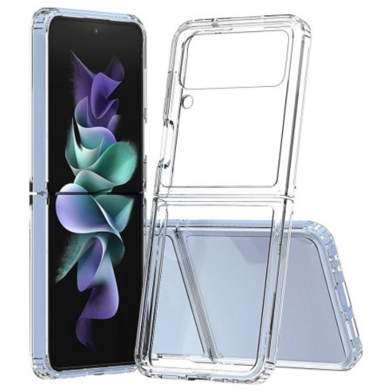 Folio Cover Samsung Galaxy Z Flip 4 Custodia in pelle Contorno Rinforzato Trasparente