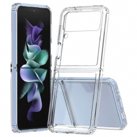 Folio Cover Samsung Galaxy Z Flip 4 Custodia in pelle Contorno Rinforzato Trasparente