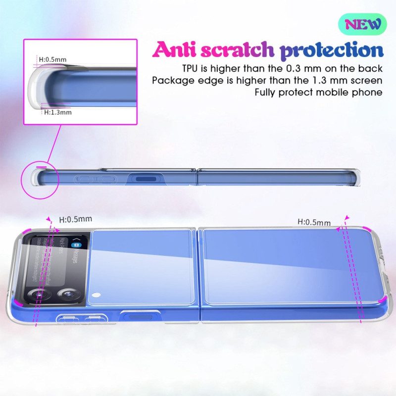 Folio Cover Samsung Galaxy Z Flip 4 Custodia in pelle Cristallo