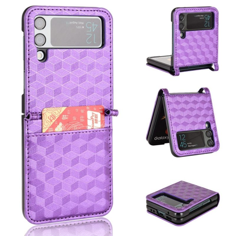 Folio Cover Samsung Galaxy Z Flip 4 Custodia in pelle Cubo 3d