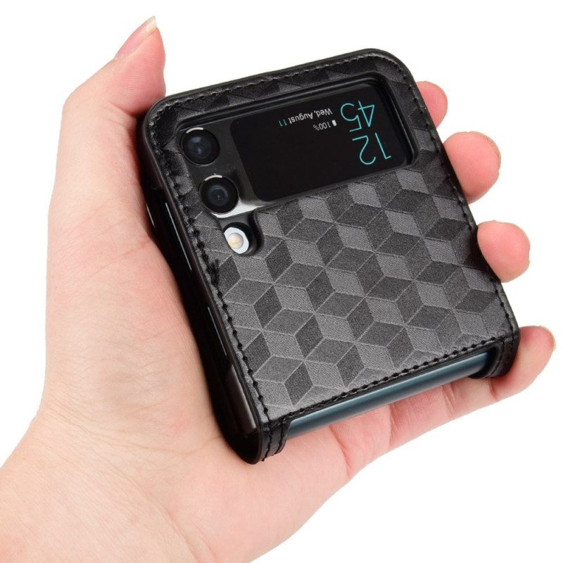 Folio Cover Samsung Galaxy Z Flip 4 Custodia in pelle Cubo 3d