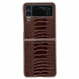 Folio Cover Samsung Galaxy Z Flip 4 Custodia in pelle Disegno Coccodrillo