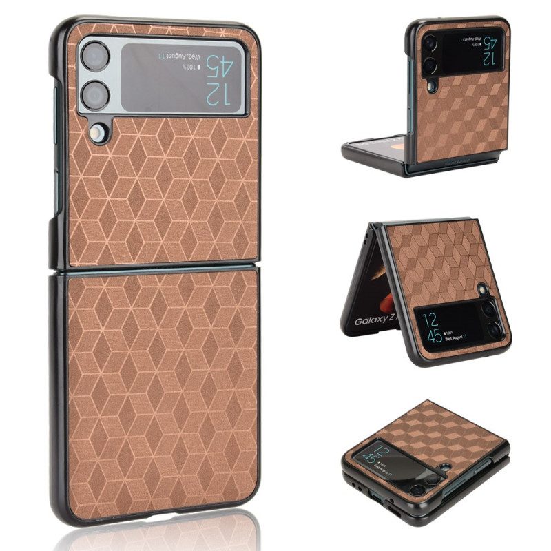 Folio Cover Samsung Galaxy Z Flip 4 Custodia in pelle Effetto 3d