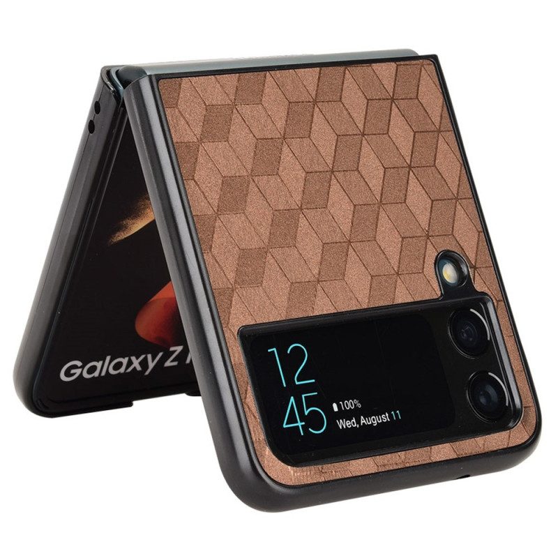 Folio Cover Samsung Galaxy Z Flip 4 Custodia in pelle Effetto 3d