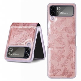 Folio Cover Samsung Galaxy Z Flip 4 Custodia in pelle Falena Di Notte