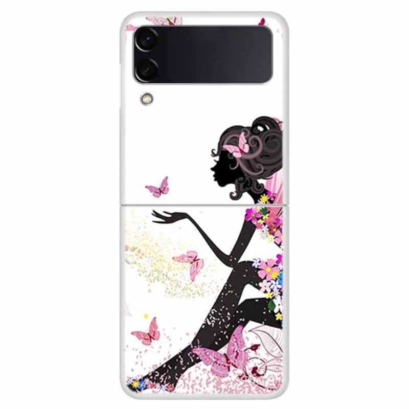 Folio Cover Samsung Galaxy Z Flip 4 Custodia in pelle Fata Dei Fiori