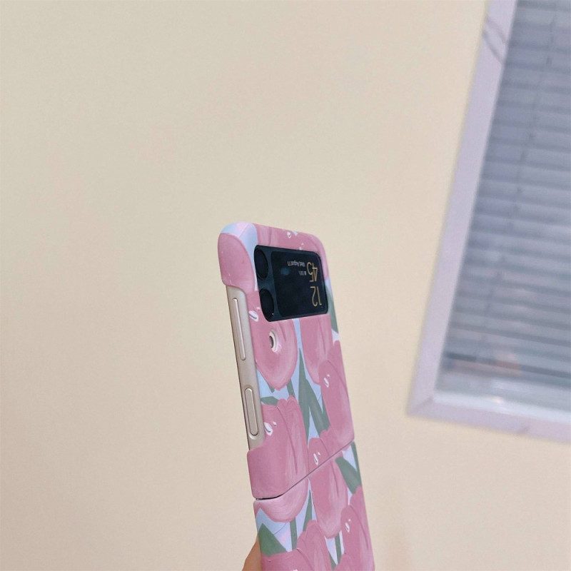 Folio Cover Samsung Galaxy Z Flip 4 Custodia in pelle Fiori