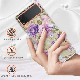 Folio Cover Samsung Galaxy Z Flip 4 Custodia in pelle Floreale