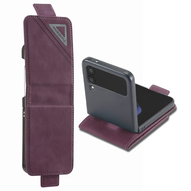 Folio Cover Samsung Galaxy Z Flip 4 Custodia in pelle Forwenw Effetto Pelle