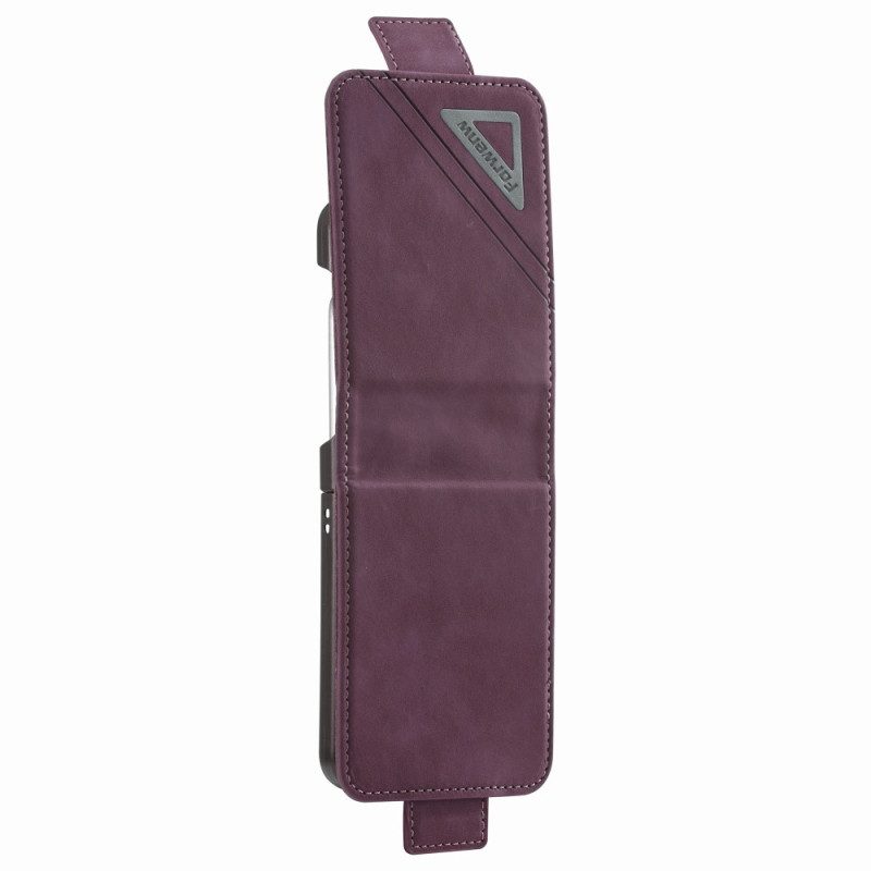 Folio Cover Samsung Galaxy Z Flip 4 Custodia in pelle Forwenw Effetto Pelle