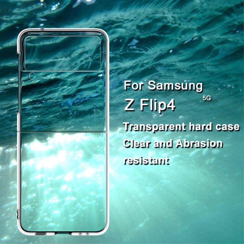 Folio Cover Samsung Galaxy Z Flip 4 Custodia in pelle Imak Trasparente