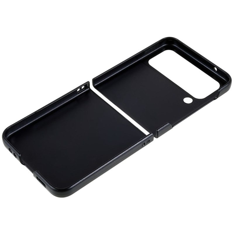 Folio Cover Samsung Galaxy Z Flip 4 Custodia in pelle Liscio Classico