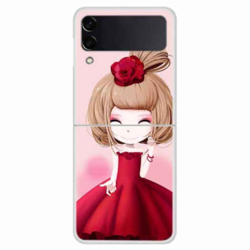 Folio Cover Samsung Galaxy Z Flip 4 Custodia in pelle Manga Lady