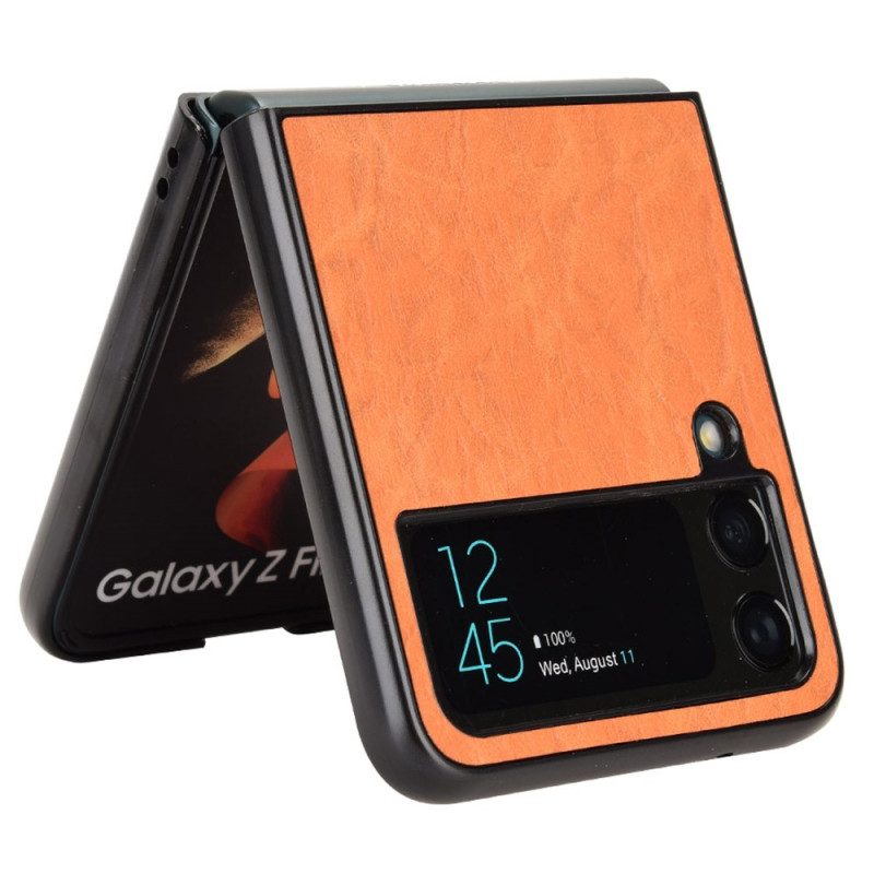 Folio Cover Samsung Galaxy Z Flip 4 Custodia in pelle Morbidezza Effetto Pelle