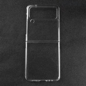 Folio Cover Samsung Galaxy Z Flip 4 Custodia in pelle Plastica Trasparente