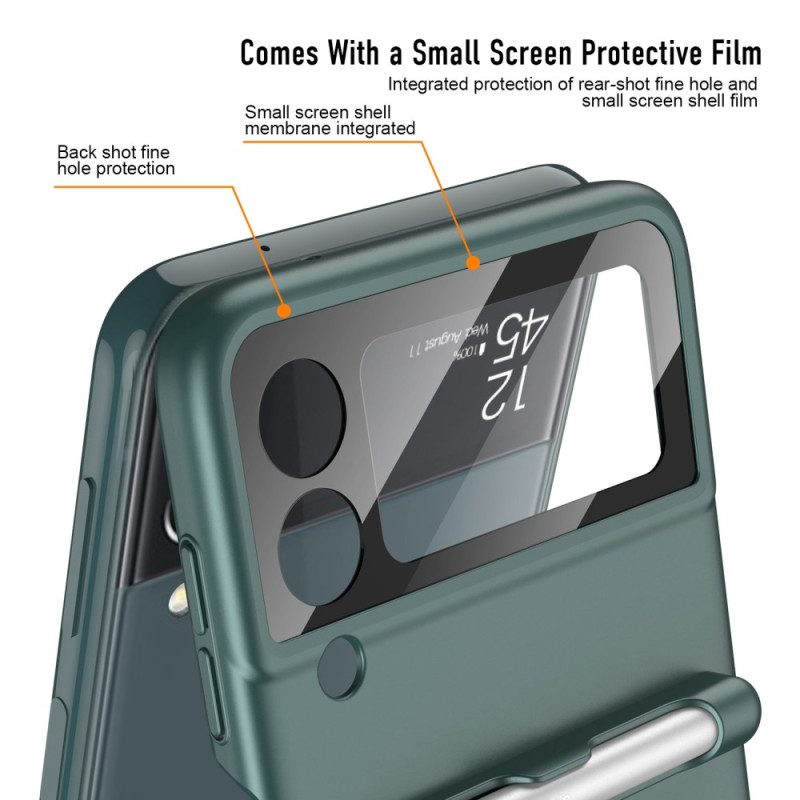 Folio Cover Samsung Galaxy Z Flip 4 Custodia in pelle Porta Stilo A Protezione Completa