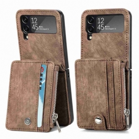 Folio Cover Samsung Galaxy Z Flip 4 Custodia in pelle Portacarte / Portamonete