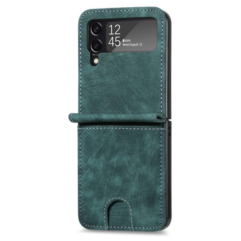 Folio Cover Samsung Galaxy Z Flip 4 Custodia in pelle Portacarte / Portamonete