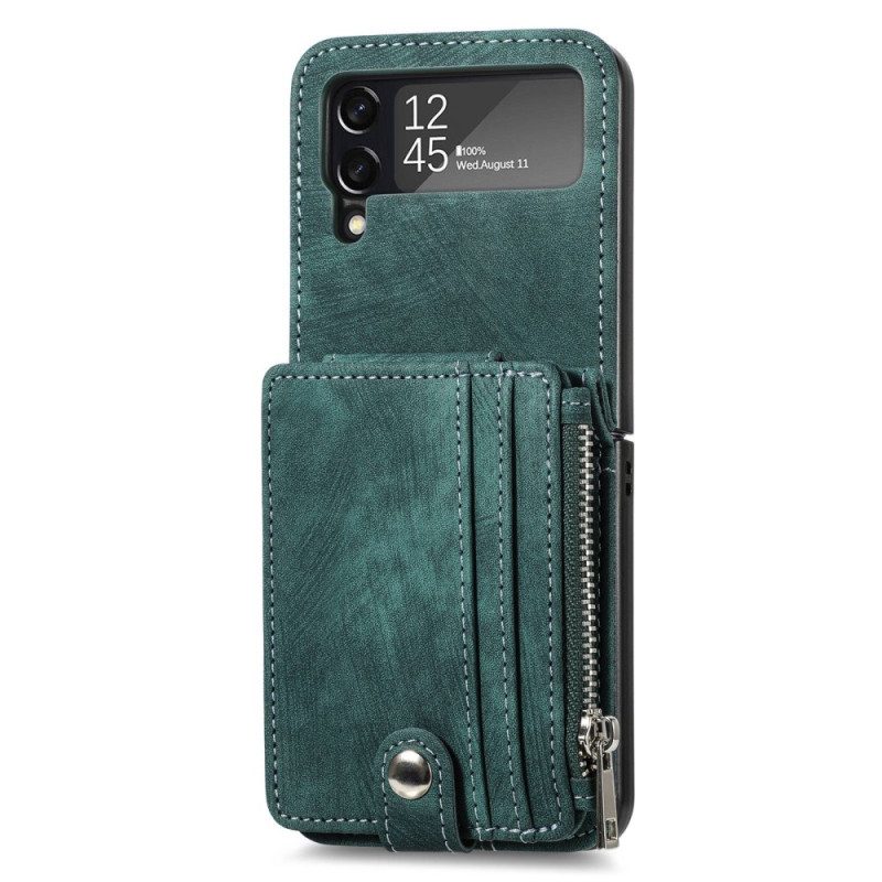 Folio Cover Samsung Galaxy Z Flip 4 Custodia in pelle Portacarte / Portamonete