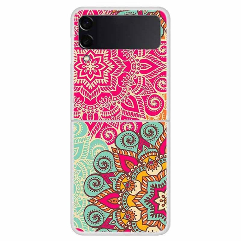 Folio Cover Samsung Galaxy Z Flip 4 Custodia in pelle Tendenza Mandala