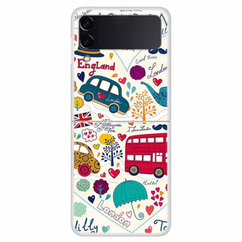 Folio Cover Samsung Galaxy Z Flip 4 Custodia in pelle Vita Londinese