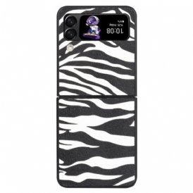 Folio Cover Samsung Galaxy Z Flip 4 Custodia in pelle Zebra