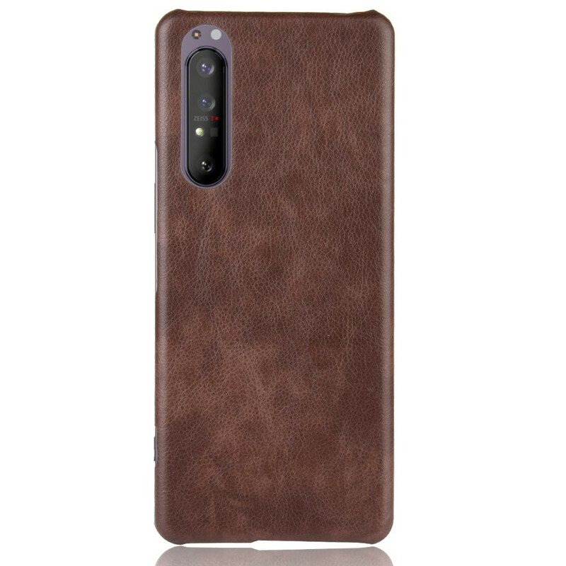 Cover Sony Xperia 1 II Effetto Pelle Litchi